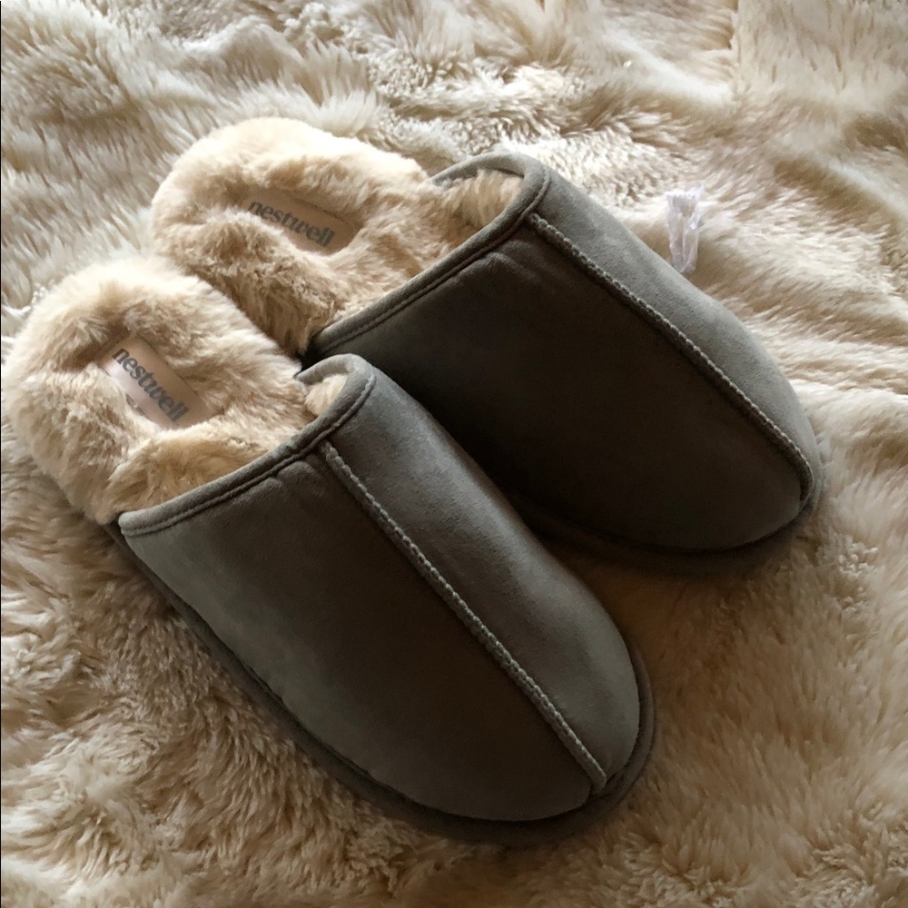 Soft powder Blue Slippers with Plush Lining - Picture 1 of 6